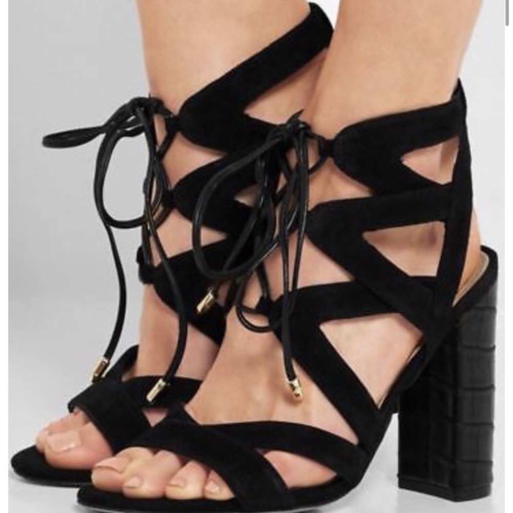 Sam Edelman Black Lace Up Heels
